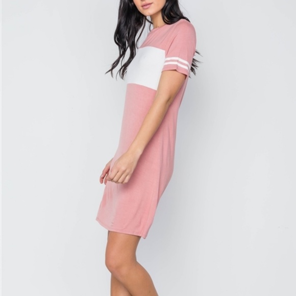 VALERIE SUPER SOFT SPORTY COLOR BLOCK DRESS PINK - Picture 7 of 8